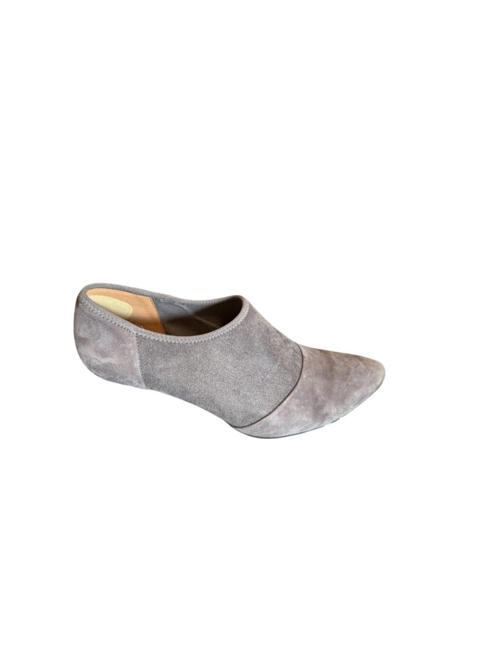 Ecco Gray Suede Slim Heel Ankle Boots Size 40/9-9 1/2 Size 10 Shoes Booties - Picture 8 of 9